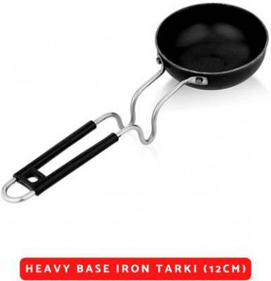 My Store Heavy Quality Base Iron Tadka Pan 12 cm diameter 0.2 L capacity (Cast Iron, Steel)