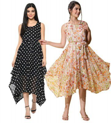 My Swag Women's Combo A-Line Knee-Length Casual Dress