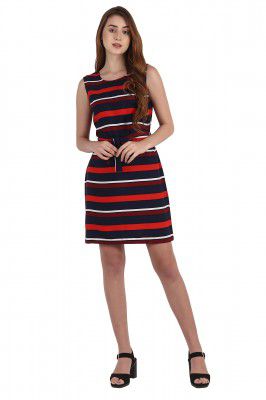 My Swag Women's Crepe A-Line Midi Dress