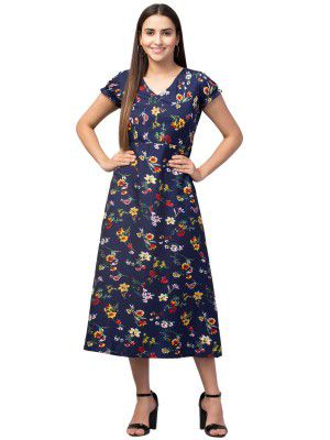 My Swag Women's Crepe Maxi Casual Dress