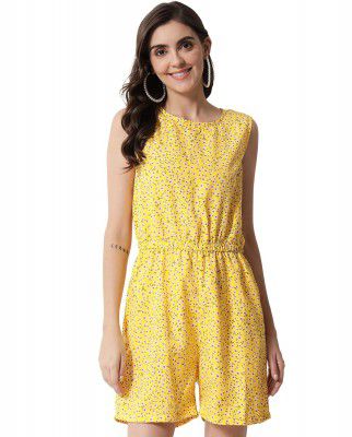 My Swag Women's Floral Print Sleeveless Summer Short Jumpsuit