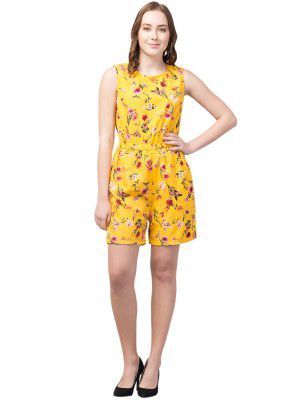 My Swag Women's Floral Print Sleeveless Summer Short Jumpsuit