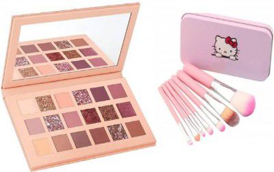 MY TYA Fashion Nude Eyeshadow Makeup Kit + Hello Kitty Makeup Brushes