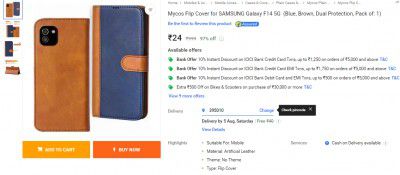 Mycos Flip Cover for SAMSUNG Galaxy F14 5G  (Blue, Brown, Dual Protection, Pack of: 1)