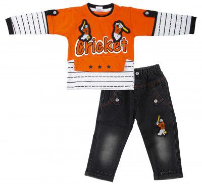 MYFA Baby-Boys' Clothing Set (MFBSHASET01-0-0-6M-Or, Orange, 0-6 Months)