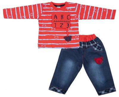 MYFA Baby-Boys' Clothing Set (MFBTWOSSET01-1-6-12M-RED, Red, 6-12 Months)