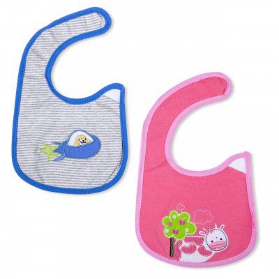 MYFA Cute Animal Print Waterproof Bibs (Pack of 2) for Infants, Babies
