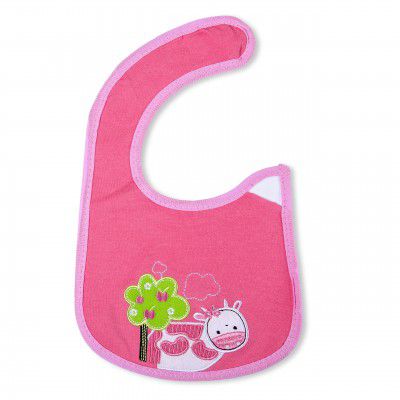 MYFA Cute Animal Print Waterproof Pink Bib for Infants, Babies