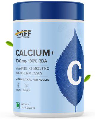 MyFitFuel Calcium & Vitamin D 3, (120 Tablets) + (K2 (MK7), Zinc