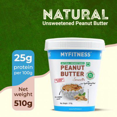 MYFITNESS All Natural Unsweetened Peanut Butter Smooth (510 g)