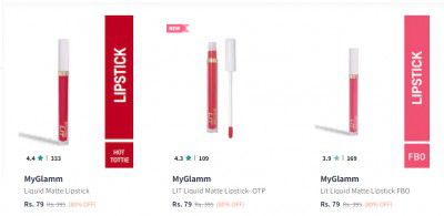 MyGlamm Lipstick Discount Upto 85% Off