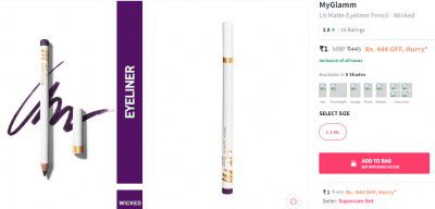 MyGlamm Lit Matte Eyeliner Pencil - Wicked