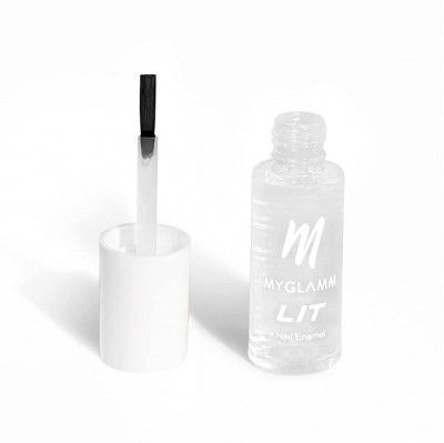 MyGlamm LIT Nail Enamel-Seal The Deal (Clear)-7ml | Nail Polish | Nail Paint | Long Lasting Nail Polish | Chip Resistant | Glossy Finish