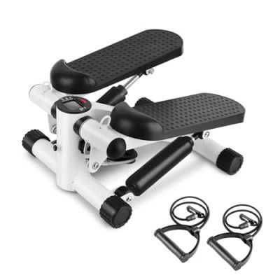 MYHEART Twist Stepper Machine with Resistance Bands, LCD Monitor, Tone Your Buttocks, Legs, Thighs, Waist, and More - Compact and Portable 2-in-1 Mini Stepper with Adjustable Resistance