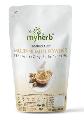MYHERB 100% Natural Multani Mitti Powder (Bentonite Clay-Fuller's Earth Powder)|| 200 Gm