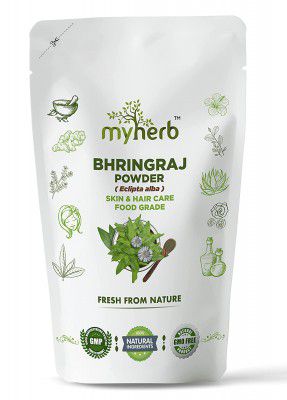 MYHERB 100% Natural Organic Bhringraj Powder (Eclipta Alba) || Ayurvedic Powder || For Use, Food Grade - Skin, Hair & Internal Care - 227 Gm/0.5 Lbs
