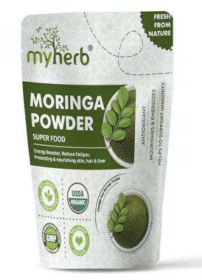 MYHERB Organic Moringa Powder | 227 gm | Ayurvedic Support For Holistic Wellness | Herbal Supplement | Rich In Antioxidants | Good For Digestion, Energy, Immunity, Weight Loss | - 227 gm