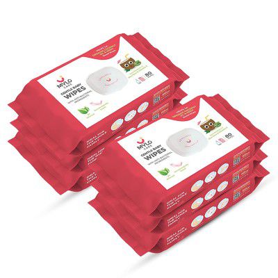Mylo Care Gentle Baby Wipes, Soft Cleansing Baby Wipes with Coconut Oil (80 Pieces, Pack of 6)