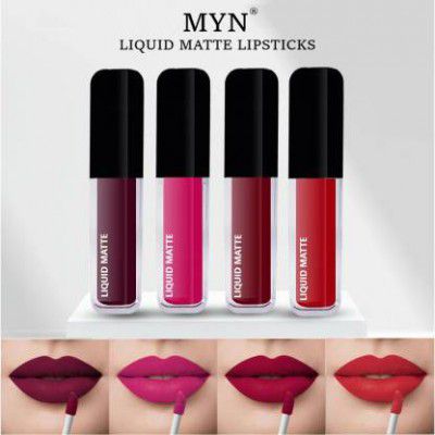 MYN Beauty Matte Liquid Lipstick Non Transfer Combo pack of 4 Lipsticks for Women&nbsp;&nbsp;(Mulricolor, 12 ml)