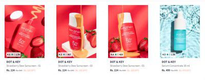 Myntra : Upto 60% Off On Dot & Key Sunscreen