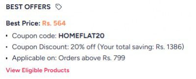MYNTRA: BAJAJ APPLIANCES EXTRA 20% OFF WITH COUPON ( Orders above Rs. 799 )