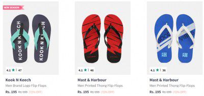 Myntra: Branded Flip-Flops for Mens Upto 75% OFF