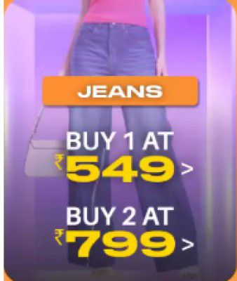 Myntra Genz Store: Buy 2 Jeans at ₹799 | For Women + Get extra 10% off fwd pass