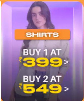 Myntra Genz Store: Buy 2 Shirts at ₹549 | For Women + Get extra 10% off fwd pass