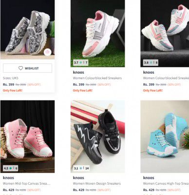 Myntra: knoos Sneakers Starts At Rs 369* | For Women's
