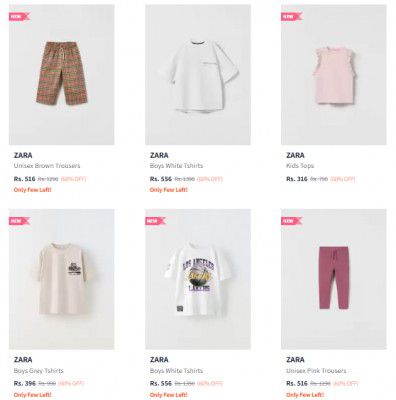 Myntra Loot : ZARA Boys Clothing Starts At Rs 135
