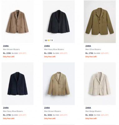 Myntra Loot : ZARA Mens Blazers Starts At Rs 2396