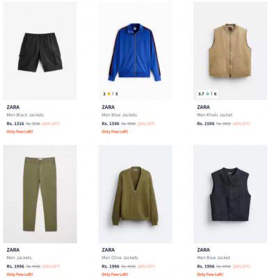 Myntra Loot : ZARA Mens Jackets Starts At Rs 1116