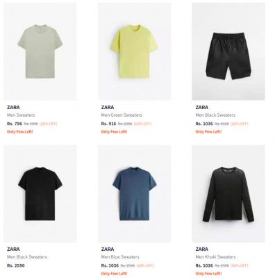 Myntra Loot : ZARA Mens Sweaters Starts At Rs 986