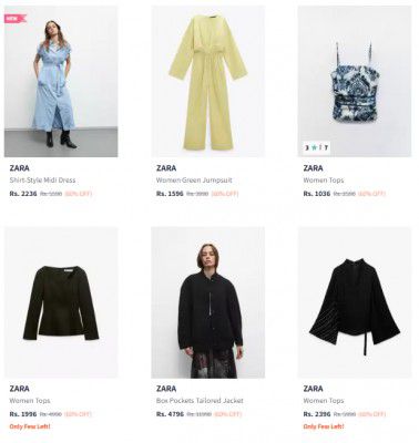 Myntra Loot : ZARA Womens Clothing Starts At Rs 237