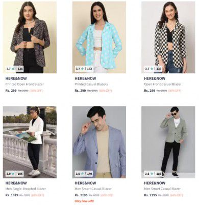 Myntra Loot :  Here & Now Blazers Upto 83% Off