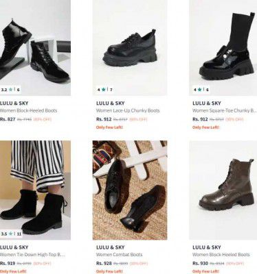 Myntra Loot : Lulu And Sky Boots Upto 90% Off