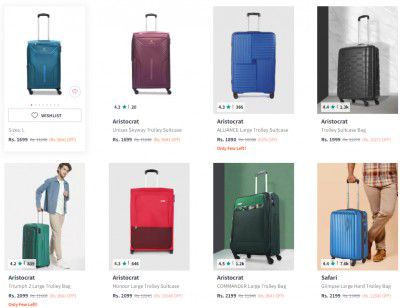 Myntra Loot : Upto 85% Off On Top Brand Large Size Trolley Luggage