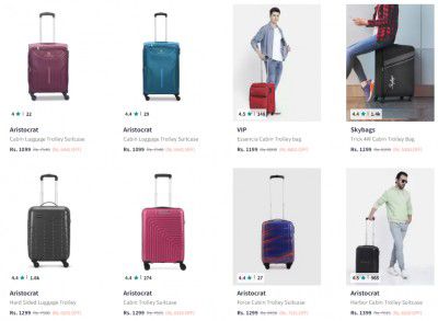 Myntra Loot : Upto 85% Off On Top Brand Small Size Trolley Luggage