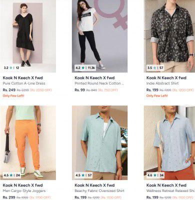 Myntra Loot : Upto 89% OFF - Kook N Keech X Fwd Clothings