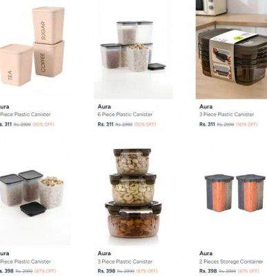Myntra Loot : Upto 90% OFF - Aura Container | Starts At Rs.179