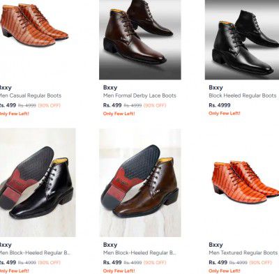 Myntra Loot : Upto 90% OFF - Bxxy Boots | Starts At Rs.499