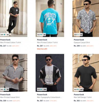 Myntra Loot : Upto 90% Off - Powerlook Mens Clothing