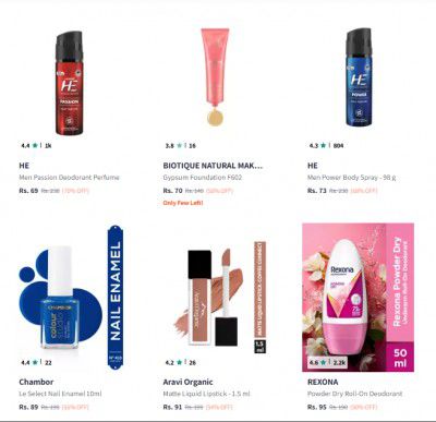 Myntra: Personal care products start at Rs.69