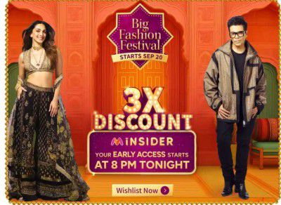 Myntra : Sale will be Live tonight at 12:00 and 4 hours Before at 8.00 for Myntra insiders accounts