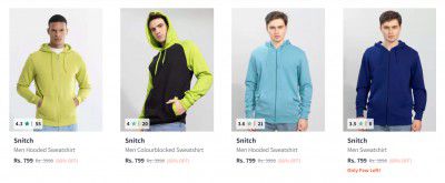Myntra: Snitch Men Sweatshirt Upto 60% Off