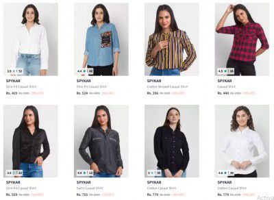 Myntra :Upto 77% Off On Spykar Women Shirts  | Starts at ₹449