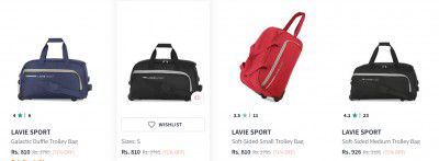 Myntra: Trolley Bag upto 88% off starting From. ₹810