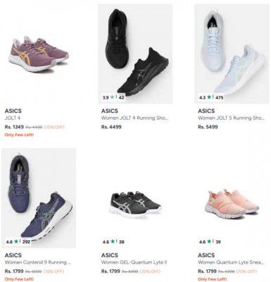 Myntra: UP TO 70% OFF | ASICS Shoes For Women + 10% Off via Coupon Code