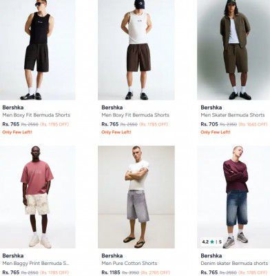 Myntra : Up to 70% OFF - Bershka Clothings | For Mens