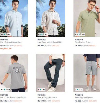 Myntra : Up to 74% OFF - Nautica Mens Clothings 
